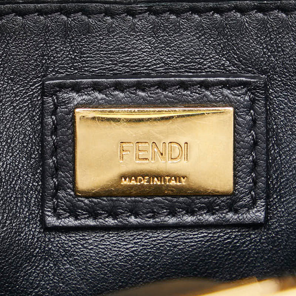 フェンディ ミニピーカブー ハンドバッグ ショルダーバッグ 2WAY 8BN244 ブラック レザー レディース FENDI 【中古】