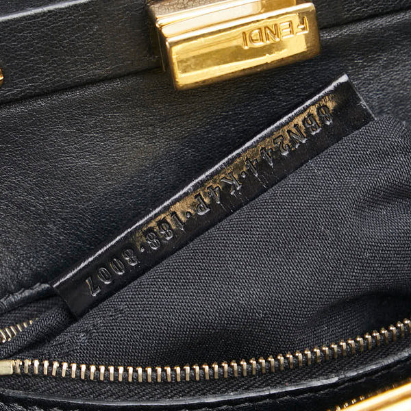 フェンディ ミニピーカブー ハンドバッグ ショルダーバッグ 2WAY 8BN244 ブラック レザー レディース FENDI 【中古】