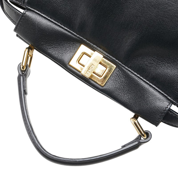 フェンディ ミニピーカブー ハンドバッグ ショルダーバッグ 2WAY 8BN244 ブラック レザー レディース FENDI 【中古】