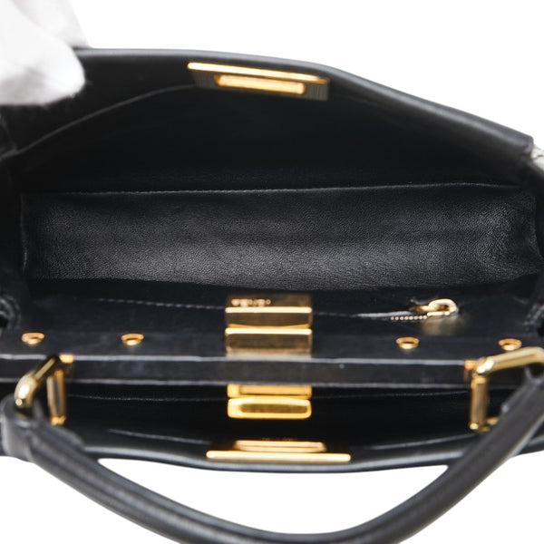 フェンディ ミニピーカブー ハンドバッグ ショルダーバッグ 2WAY 8BN244 ブラック レザー レディース FENDI 【中古】