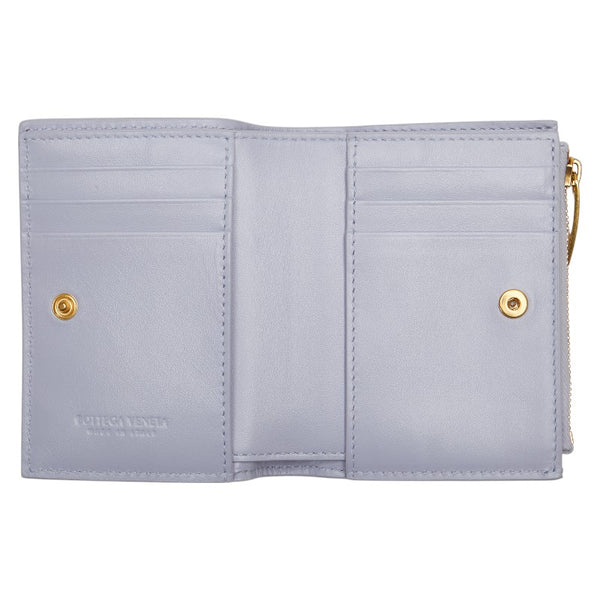 ボッテガヴェネタ マキシイントレチャート 二つ折り財布 パープル レザー レディース BOTTEGAVENETA 【中古】