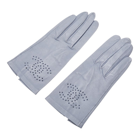 シャネル ココマーク 手袋 グローブ サイズ：7 グレー ラムスキン レディース CHANEL 【中古】