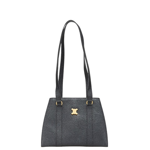 セリーヌ トリオンフ ショルダーバッグ ブラック レザー レディース CELINE 【中古】