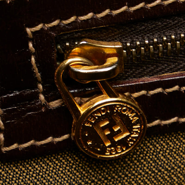 フェンディ ズッカ トートバッグ ベージュ ブラウン キャンバス レディース FENDI 【中古】