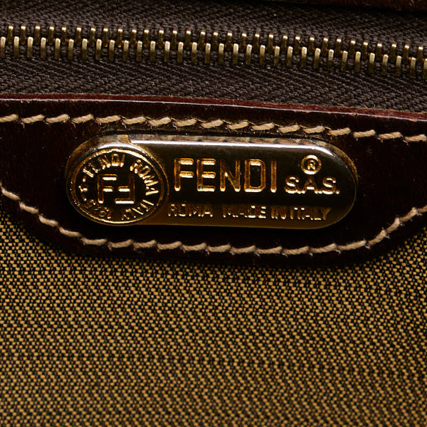 フェンディ ズッカ トートバッグ ベージュ ブラウン キャンバス レディース FENDI 【中古】