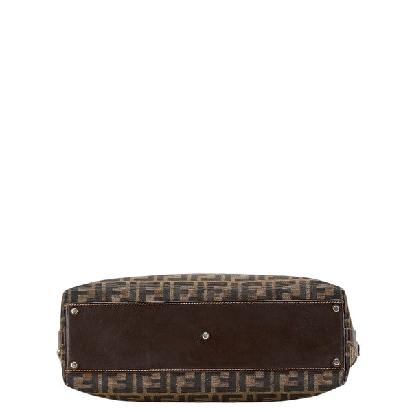 フェンディ ズッカ トートバッグ ベージュ ブラウン キャンバス レディース FENDI 【中古】