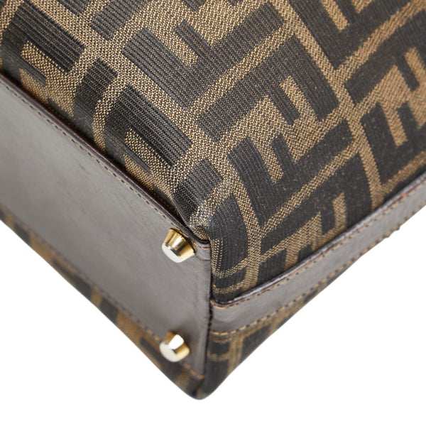 フェンディ ズッカ トートバッグ ベージュ ブラウン キャンバス レディース FENDI 【中古】