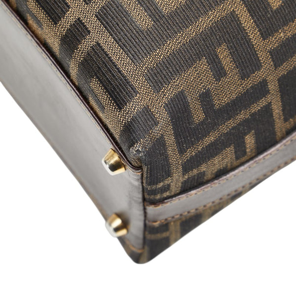 フェンディ ズッカ トートバッグ ベージュ ブラウン キャンバス レディース FENDI 【中古】