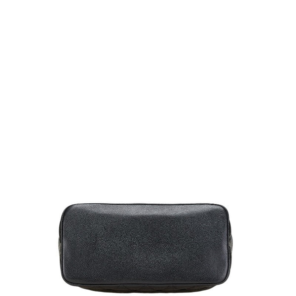 シャネル ココマーク 復刻 トートバッグ ハンドバッグ ブラック キャビアスキン レディース CHANEL 【中古】