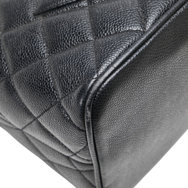 シャネル ココマーク 復刻 トートバッグ ハンドバッグ ブラック キャビアスキン レディース CHANEL 【中古】