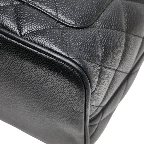 シャネル ココマーク 復刻 トートバッグ ハンドバッグ ブラック キャビアスキン レディース CHANEL 【中古】