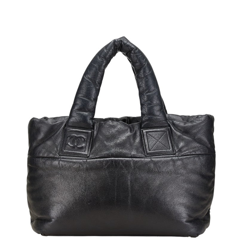 シャネル ココクーン ココマーク ハンドバッグ トートバッグ ブラック ラムスキン レディース CHANEL 【中古】