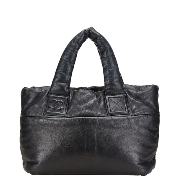 シャネル ココクーン ココマーク ハンドバッグ トートバッグ ブラック ラムスキン レディース CHANEL 【中古】