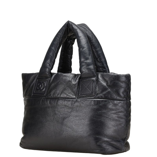 シャネル ココクーン ココマーク ハンドバッグ トートバッグ ブラック ラムスキン レディース CHANEL 【中古】