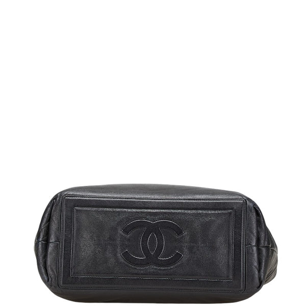 シャネル ココクーン ココマーク ハンドバッグ トートバッグ ブラック ラムスキン レディース CHANEL 【中古】