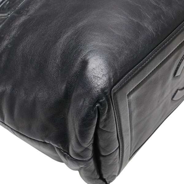 シャネル ココクーン ココマーク ハンドバッグ トートバッグ ブラック ラムスキン レディース CHANEL 【中古】