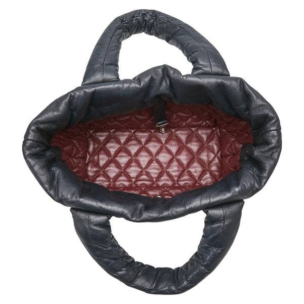 シャネル ココクーン ココマーク ハンドバッグ トートバッグ ブラック ラムスキン レディース CHANEL 【中古】