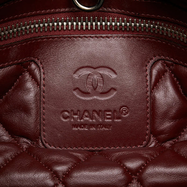 シャネル ココクーン ココマーク ハンドバッグ トートバッグ ブラック ラムスキン レディース CHANEL 【中古】