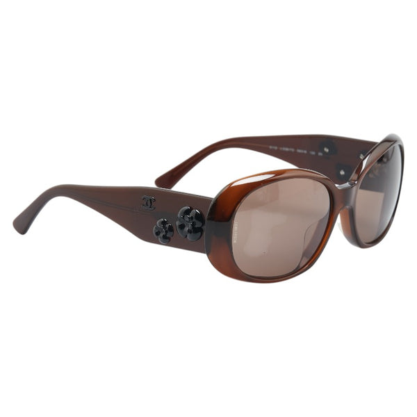 シャネル カメリア ココマーク サングラス 5113 ブラウン プラスチック レディース CHANEL 【中古】