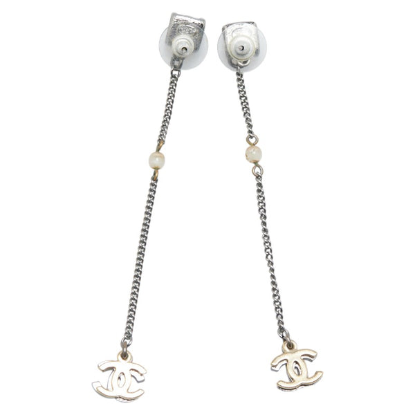シャネル ココマーク ラインストーン スイングピアス シルバー メタル レディース CHANEL 【中古】