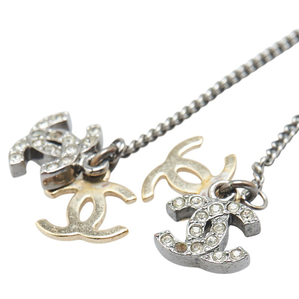 シャネル ココマーク ラインストーン スイングピアス シルバー メタル レディース CHANEL 【中古】