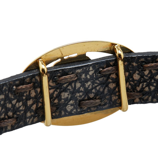 フェンディ セレリア ホース 馬 ブレスレット ブラウン ゴールド レザー レディース FENDI 【中古】