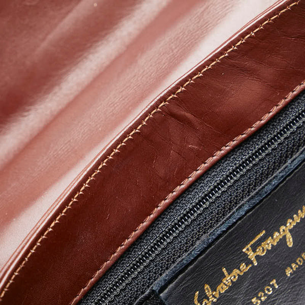 サルヴァトーレフェラガモ リュック バックパック DQ-211 5207 ブラウン レザー レディース Salvatore Ferragamo 【中古】