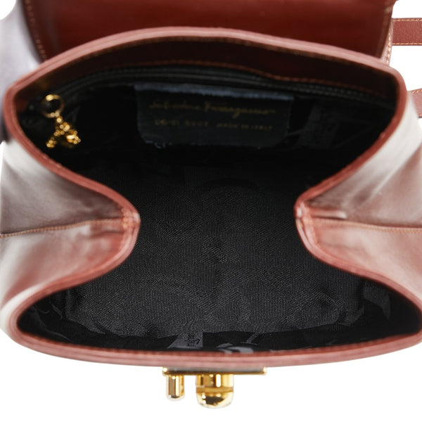 サルヴァトーレフェラガモ リュック バックパック DQ-211 5207 ブラウン レザー レディース Salvatore Ferragamo 【中古】