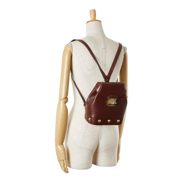 サルヴァトーレフェラガモ リュック バックパック DQ-211 5207 ブラウン レザー レディース Salvatore Ferragamo 【中古】