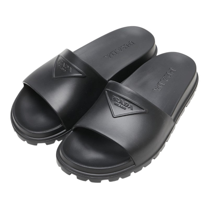 プラダ トライアングルロゴ スライドサンダル コンフォートサンダル シャワーサンダル 2X3085 3LKV ブラック ラバー メンズ PRADA 【中古】