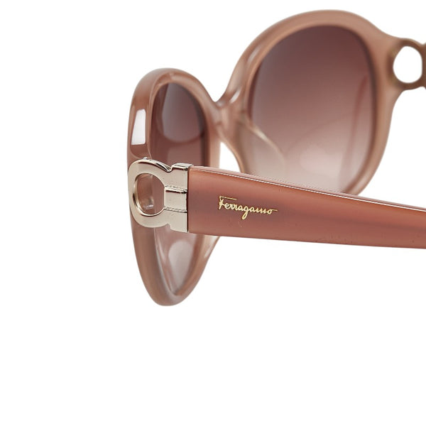 サルヴァトーレフェラガモ ガンチーニ サングラス SF801SA ベージュ プラスチック レディース Salvatore Ferragamo 【中古】