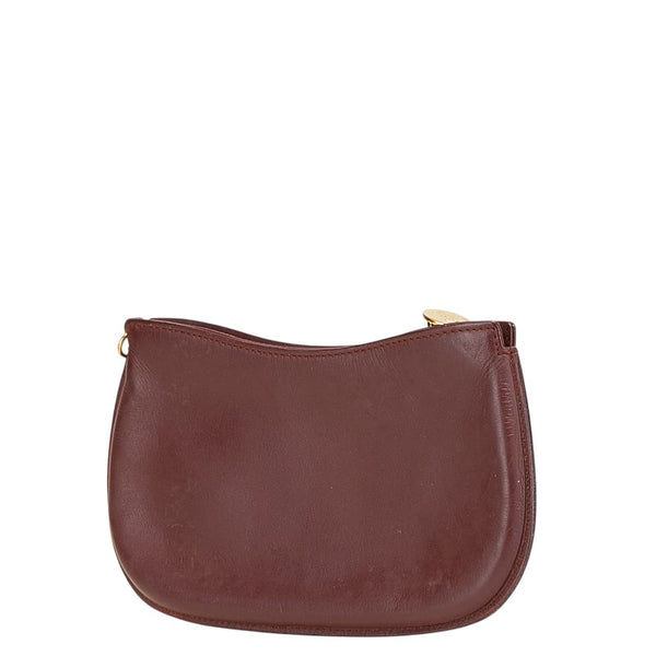 カルティエ マストライン アクセサリーポーチ ワインレッド ボルドー レザー レディース CARTIER 【中古】