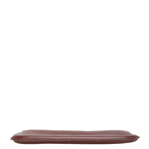 カルティエ マストライン アクセサリーポーチ ワインレッド ボルドー レザー レディース CARTIER 【中古】