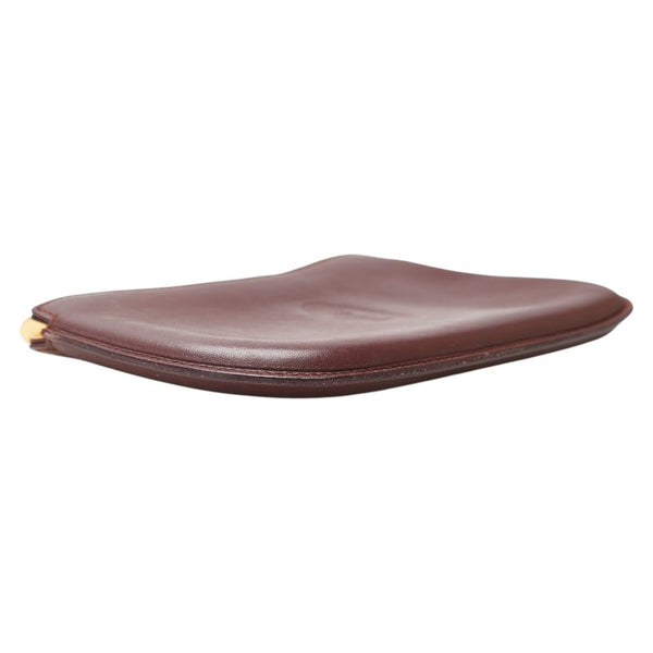 カルティエ マストライン アクセサリーポーチ ワインレッド ボルドー レザー レディース CARTIER 【中古】