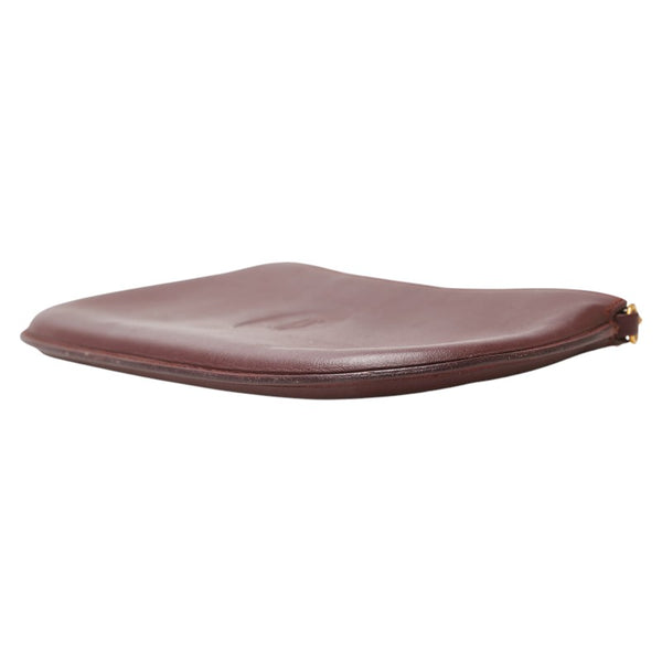 カルティエ マストライン アクセサリーポーチ ワインレッド ボルドー レザー レディース CARTIER 【中古】