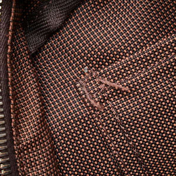 エルメス エールライン トートMM トートバッグ ハンドバッグ ブラウン キャンバス レディース HERMES 【中古】