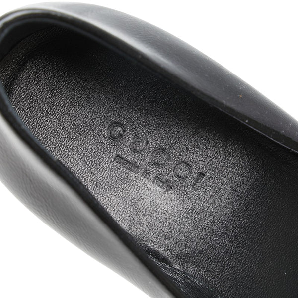 グッチ リボン インターロッキングG パンプス ヒール サイズ:35 317042 ブラック エナメル レディース GUCCI 【中古】