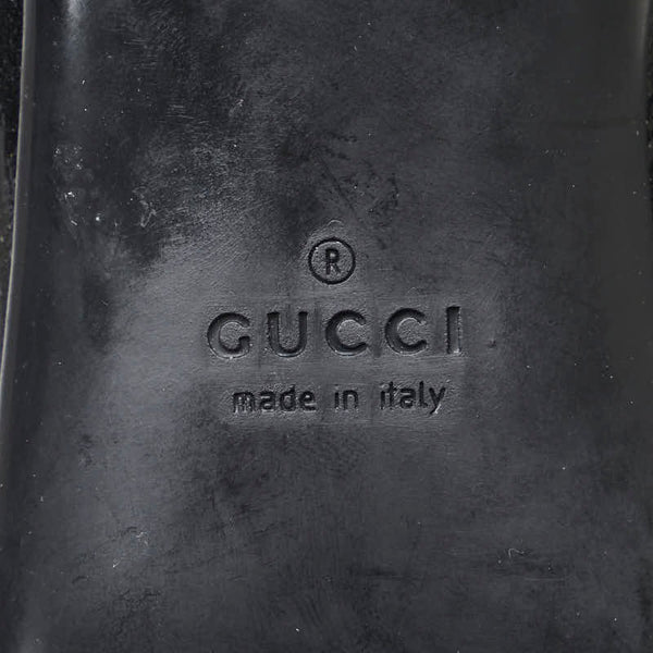 グッチ リボン インターロッキングG パンプス ヒール サイズ:35 317042 ブラック エナメル レディース GUCCI 【中古】