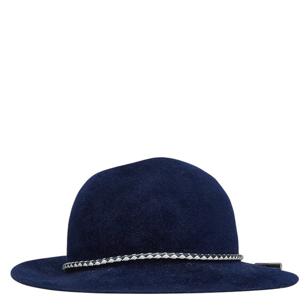 エルメス 帽子 ハット サイズ:58 ネイビー ウール レーヨン コットン レディース HERMES 【中古】