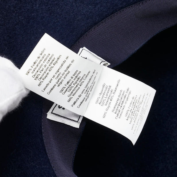 エルメス 帽子 ハット サイズ:58 ネイビー ウール レーヨン コットン レディース HERMES 【中古】