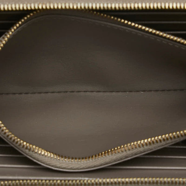 セリーヌ ラウンドファスナー 長財布 グレージュ ベージュ レザー レディース CELINE 【中古】