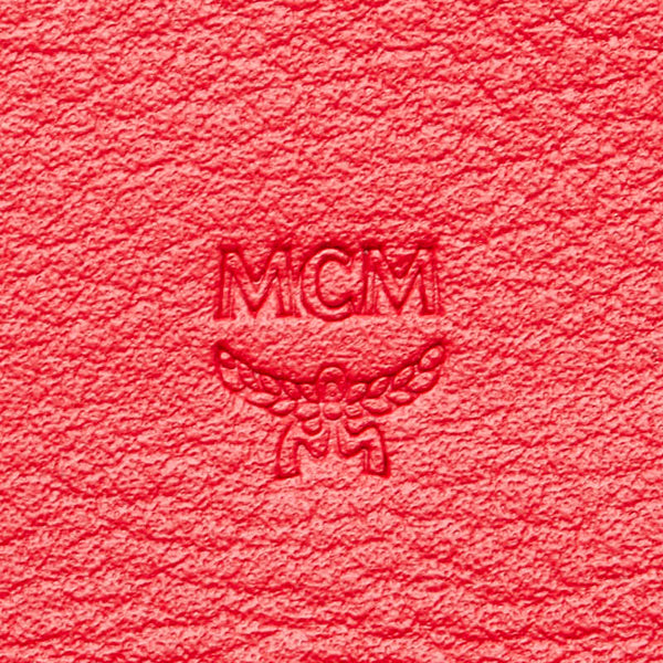 エム シー エム ヴィセトス チェーン ウォレット 長財布 レッド レザー レディース MCM 【中古】