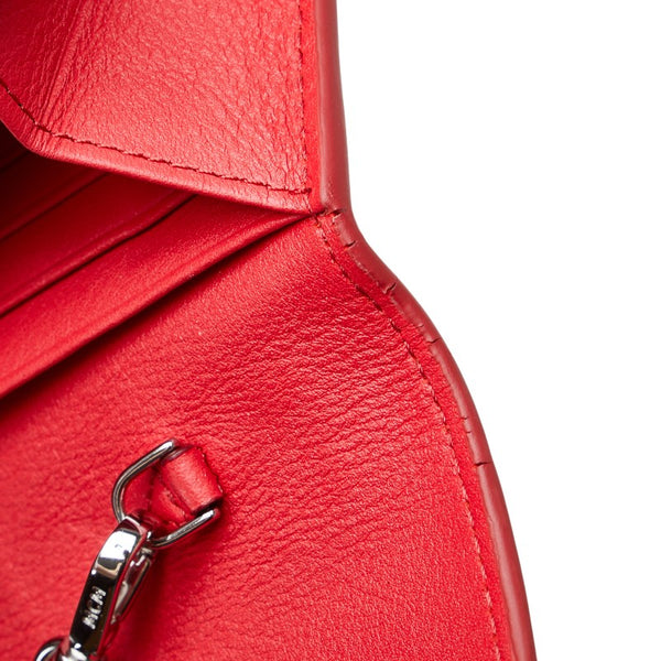 エム シー エム ヴィセトス チェーン ウォレット 長財布 レッド レザー レディース MCM 【中古】