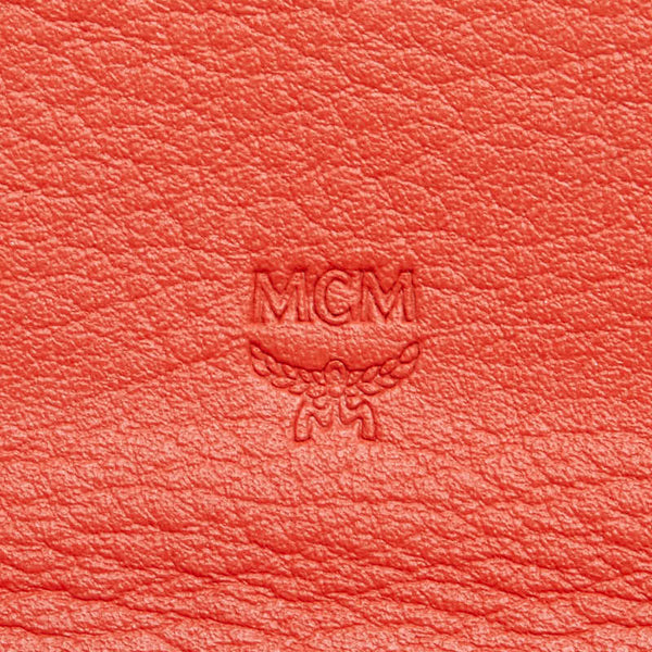 エム シー エム ヴィセトス チェーン ウォレット 長財布 ピンク ベージュ レザー レディース MCM 【中古】