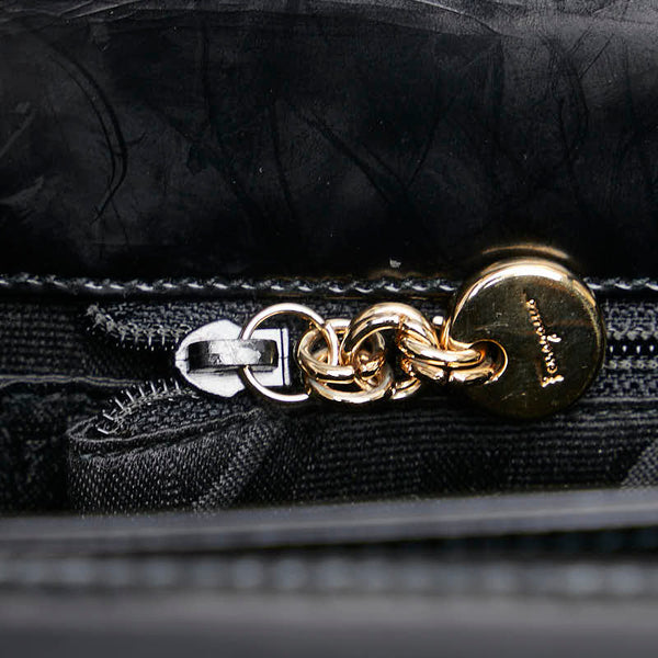 サルヴァトーレフェラガモ ガンチーニ ショルダーバッグ トートバッグ E217663 ブラック レザー レディース Salvatore Ferragamo 【中古】