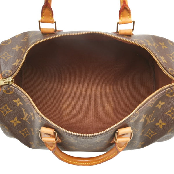 ルイ ヴィトン モノグラム スピーディ35 ハンドバッグ ボストンバッグ M41524 ブラウン PVC レザー レディース LOUIS VUITTON 【中古】
