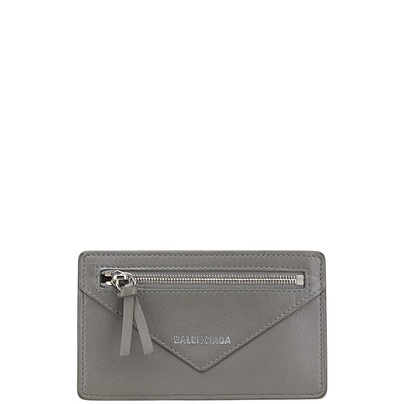 バレンシアガ カードケース コインケース フラグメントケース 499203 グレー レザー メンズ BALENCIAGA 【中古】