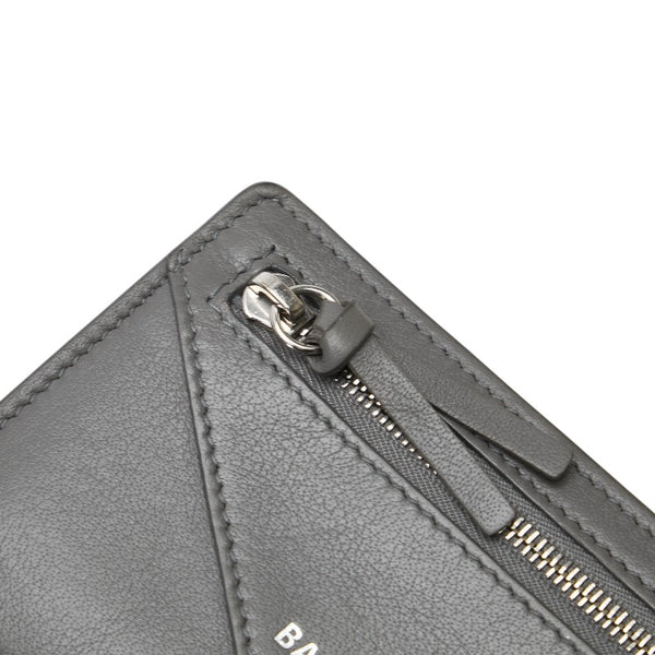 バレンシアガ カードケース コインケース フラグメントケース 499203 グレー レザー メンズ BALENCIAGA 【中古】