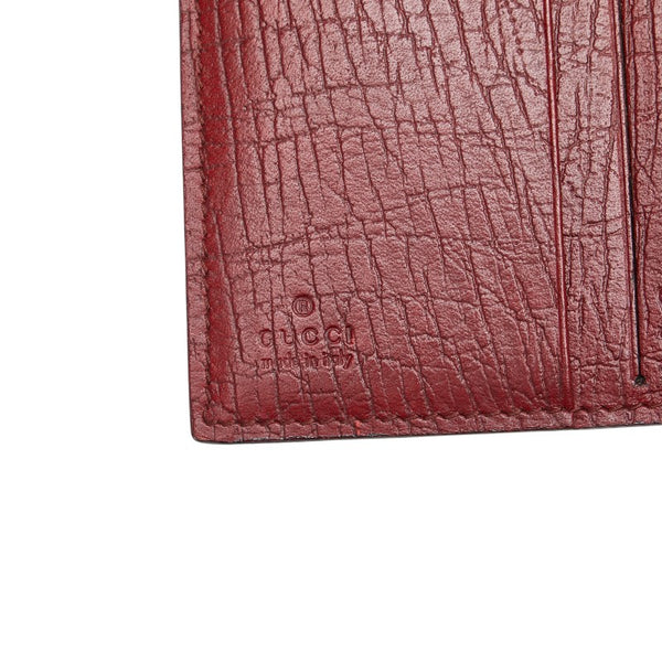 グッチ GGスプリーム 二つ折り財布 115039 ベージュ ブラウン ボルドー PVC レザー レディース GUCCI 【中古】