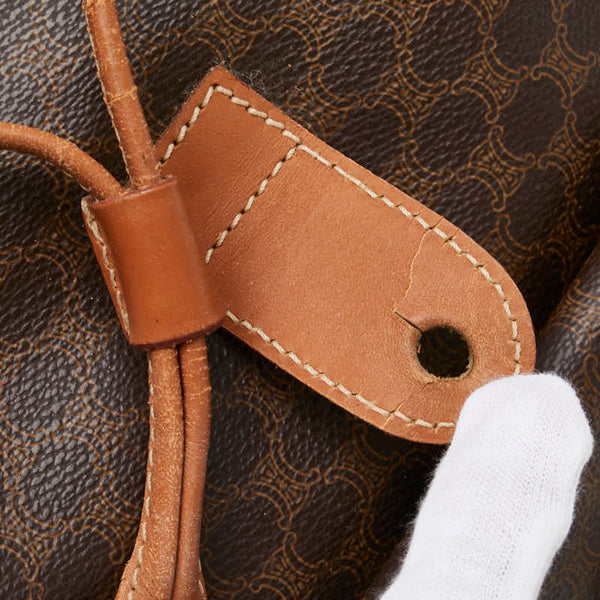 セリーヌ マカダム リュック バックパック ブラウン PVC レザー レディース CELINE 【中古】